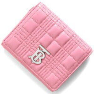 Burberry Lola Quilted Check Trifold Wallet Primrose Pink Compact